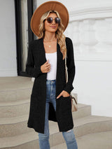Open Front Long Sleeve Cardigan - Trendsi - Flyclothing LLC