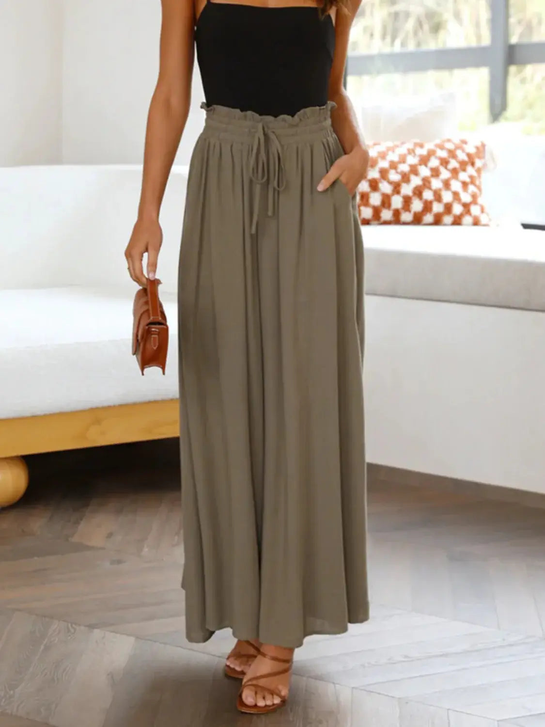 Wide Leg Pants with Pockets - Trendsi - Flyclothing LLC
