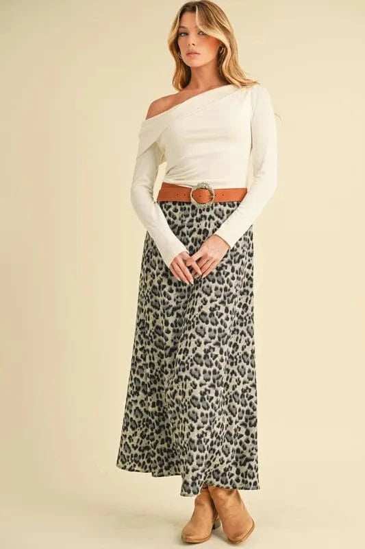 Aemi+Co Leopard Midi Skirt - Trendsi - Flyclothing LLC