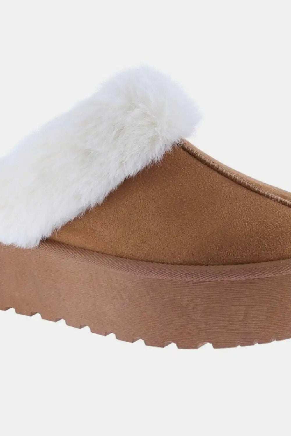 Weeboo Thick Bottom Fur Trim Snow Slippers - Trendsi - Flyclothing LLC