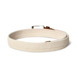 Cream & Brown Braided Canvas Leather Belt - Classy Leather Bags - Flyclothing LLC