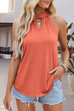 Tied Cutout Grecian Neck Tank - Trendsi - Flyclothing LLC