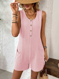 Pocketed Round Neck Sleeveless Romper - Trendsi - Flyclothing LLC