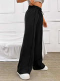 Honey Drawstring Elastic Waist Wide Leg Pants - Trendsi - Flyclothing LLC