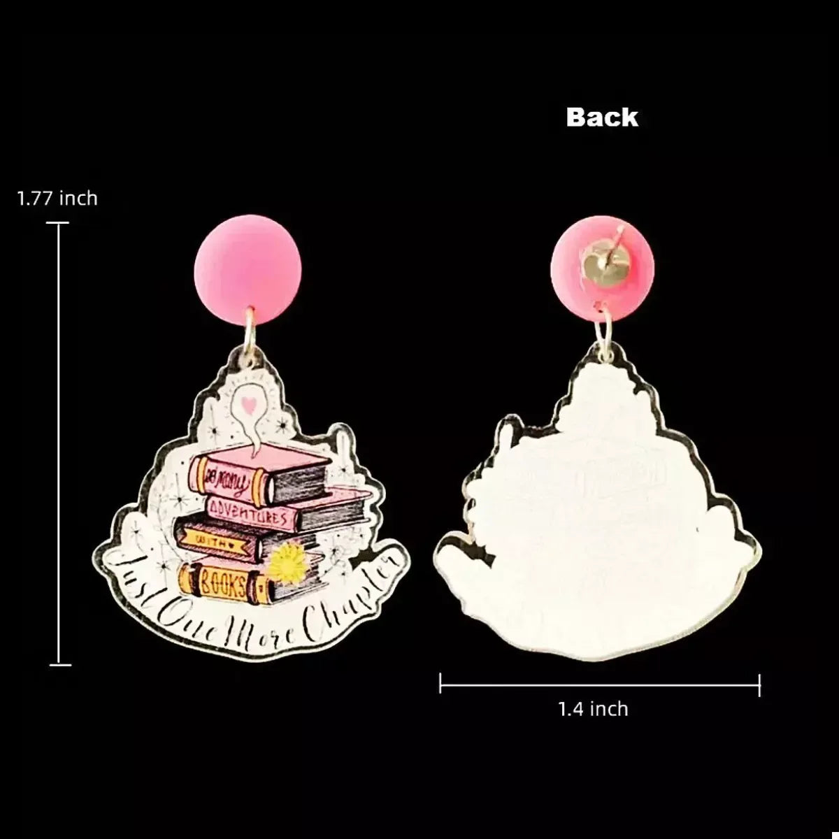 Book Stack Acrylic Drop Earrings - Trendsi - Flyclothing LLC