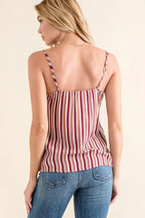 And The Why Stripe Print with Lace Cami - Trendsi - Flyclothing LLC
