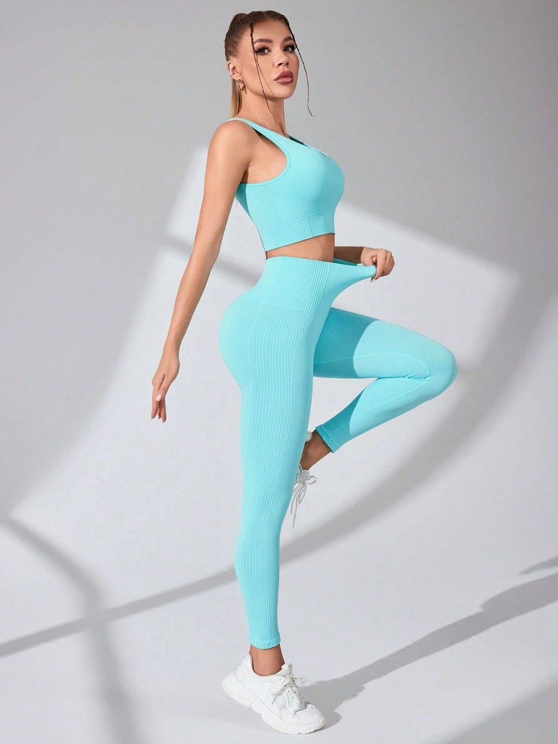 Scoop Neck Wide Strap Top and Pants Active Set - Trendsi