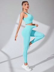 Scoop Neck Wide Strap Top and Pants Active Set - Trendsi