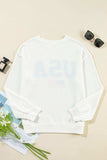 US Flag Corded Long Sleeve Sweatshirt - Trendsi - Flyclothing LLC