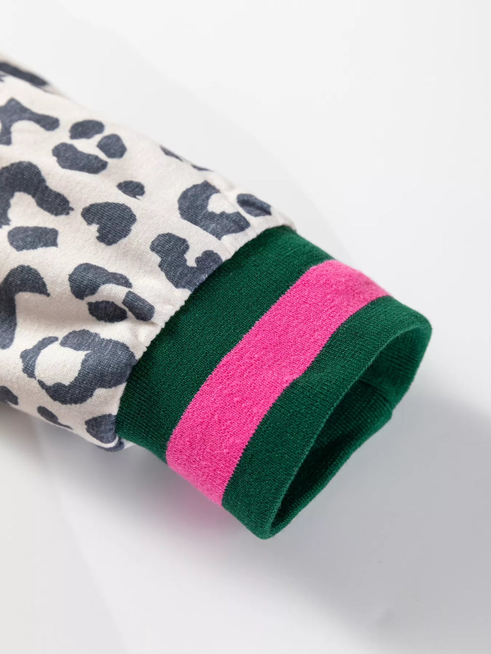 V Neck Leopard Long Sleeve Top Striped Webbing Patchwork Drawstring Pant Set - Trendsi - Flyclothing LLC