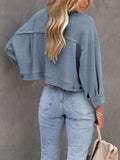 Button Up Long Sleeve Jacket - Trendsi