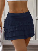 Ruffle Layered Mini Skirt - Trendsi - Flyclothing LLC
