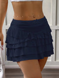 Ruffle Layered Mini Skirt - Trendsi - Flyclothing LLC