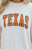 TEXAS Round Neck Dropped Shoulder Sweatshirt - Trendsi
