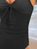 Lace Detail Crisscross Back One-Piece Swimwear - Trendsi - Flyclothing LLC