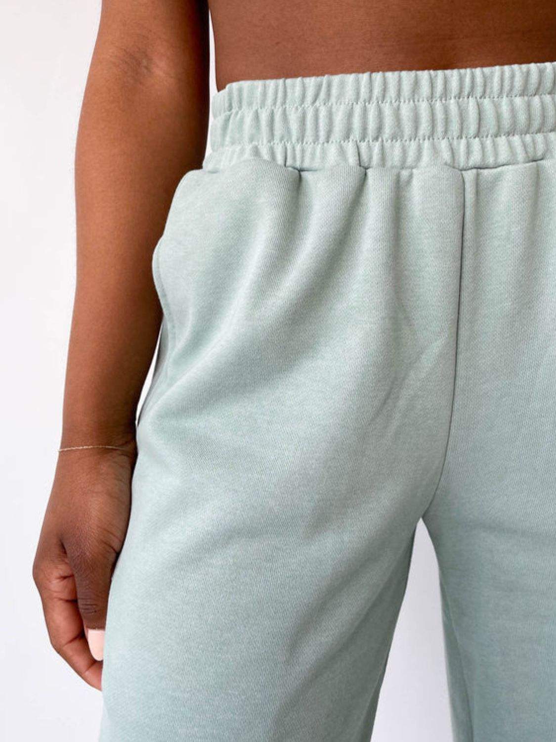 Elastic Waist Wide Leg Pants - Trendsi - Flyclothing LLC