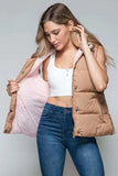 Snobbish Snap and Zip Closure Hooded Vest - Trendsi - Flyclothing LLC