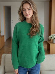 Mock Neck Long Sleeve Sweater - Trendsi