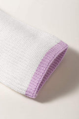 Contrast Half Zip Drop Shoulder Sweater - Trendsi - Flyclothing LLC