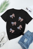 US Flag Round Neck Short Sleeve T-Shirt Trendsi