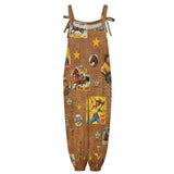 Baha Ranch Vintage Cowgirl Collage Overalls Jumpsuit - Baha Ranch Western Wear - Flyclothing LLC