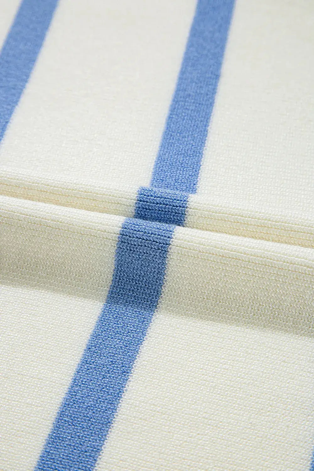 Stripe Split V Neck Collared Ribbed Sweater Vest - Trendsi - Flyclothing LLC