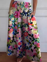Full Size Smocked Wide Leg Pants with Pockets - Trendsi - Flyclothing LLC
