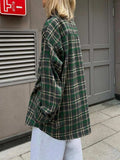 Pocketed Plaid Button Up Shacket - Trendsi - Flyclothing LLC