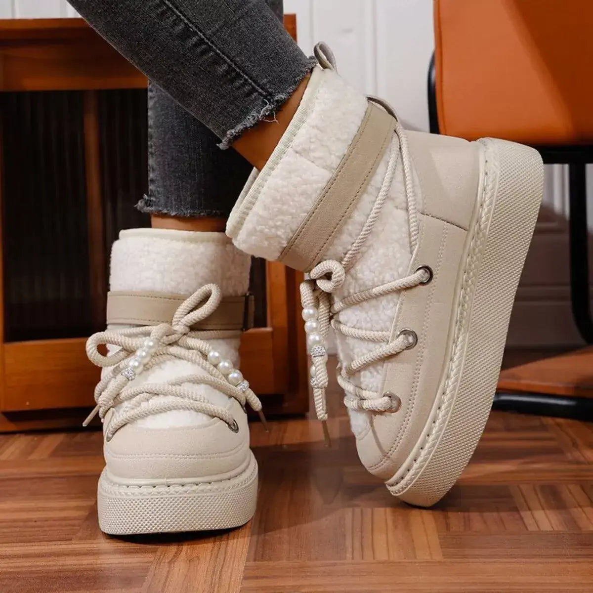 Lace Up Platform Boots - Trendsi - Flyclothing LLC