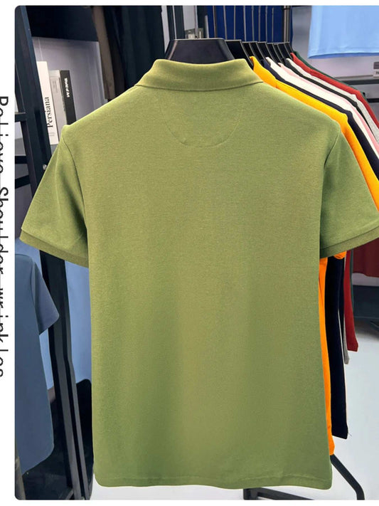Men's Plus Size Collared Neck Short Sleeve Polo - Trendsi - Flyclothing LLC