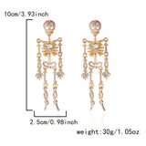 Halloween Skeleton Skull Zircon Drop Earrings - Trendsi - Flyclothing LLC