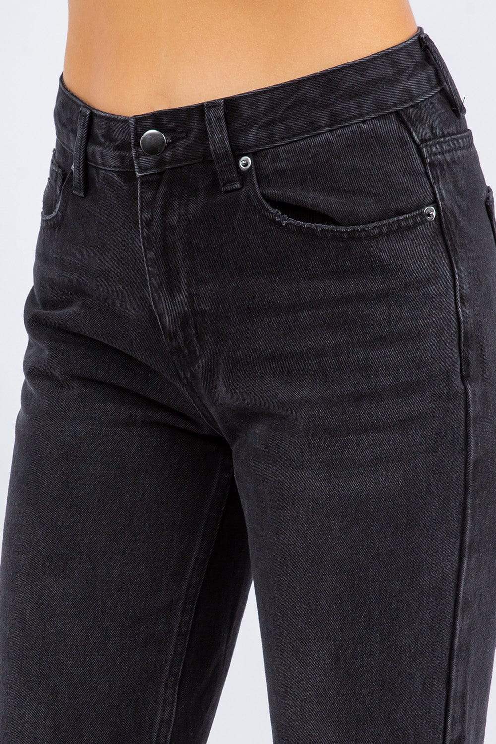 American Bazi High Waist Distressed Cropped Straight Jeans - Trendsi - Flyclothing LLC