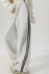 Wide Leg Side Striped Pants - Trendsi - Flyclothing LLC