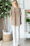 Heimish Full Size Animal Print Flutter Sleeve Blouse - Trendsi - Flyclothing LLC