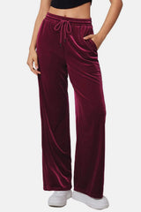 Drawstring Elastic Waist Straight Leg Pants - Trendsi - Flyclothing LLC