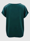 Round Neck Short Sleeve T-Shirt - Trendsi - Flyclothing LLC
