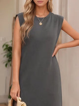 Full Size Slit Round Neck Sleeveless Maxi Tank Dress Plus Size - Trendsi - Flyclothing LLC