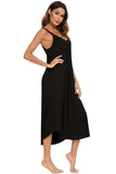 V-Neck Midi Lounge Dress - Trendsi - Flyclothing LLC