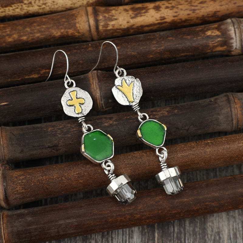 Alloy Asymmetric Earrings - Trendsi - Flyclothing LLC