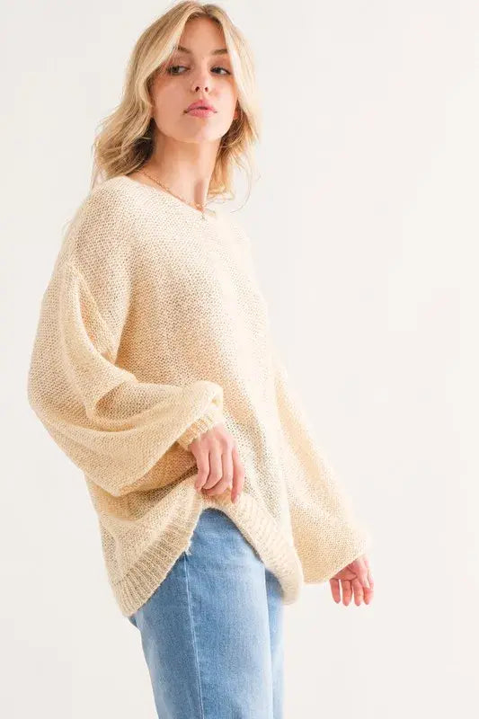 And The Why Sequined Light Weight Pullover Sweater - Trendsi - Flyclothing LLC