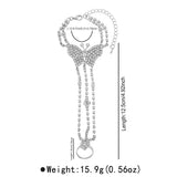 Rhinestone Butterfly Hand Chain Bracelet - Trendsi - Flyclothing LLC