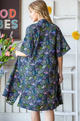 Heimish Full Size Half Sleeve Floral Open Cardigan Plus Size - Trendsi - Flyclothing LLC