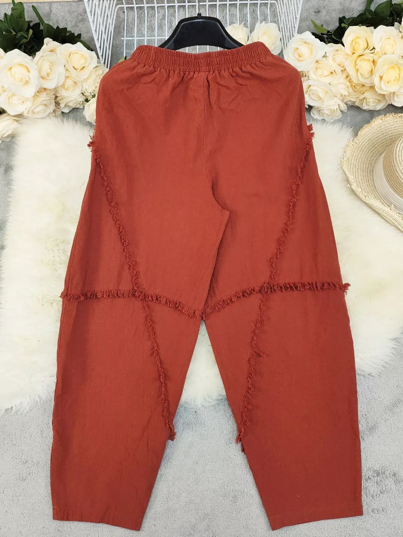 Frayed Edge Harem Pants - Trendsi - Flyclothing LLC