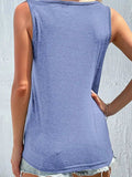 Full Size Decorative Button Round Neck Tank Plus Size - Trendsi - Flyclothing LLC