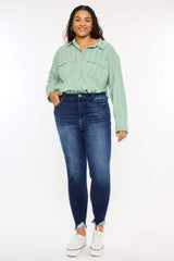 Kancan Full Size High Rise Frayed Ankle Skinny Jeans - Trendsi - Flyclothing LLC