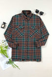 Plaid Button Up Long Sleeve Jacket - Trendsi - Flyclothing LLC