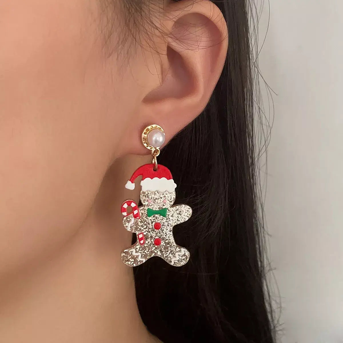 Christmas Gingerbread Man Dangle Earrings - Trendsi - Flyclothing LLC