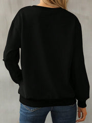 Graphic Round Neck Long Sleeve Sweatshirt - Trendsi