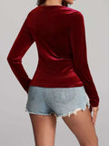 Ruched Surplice Long Sleeve Top - Trendsi - Flyclothing LLC