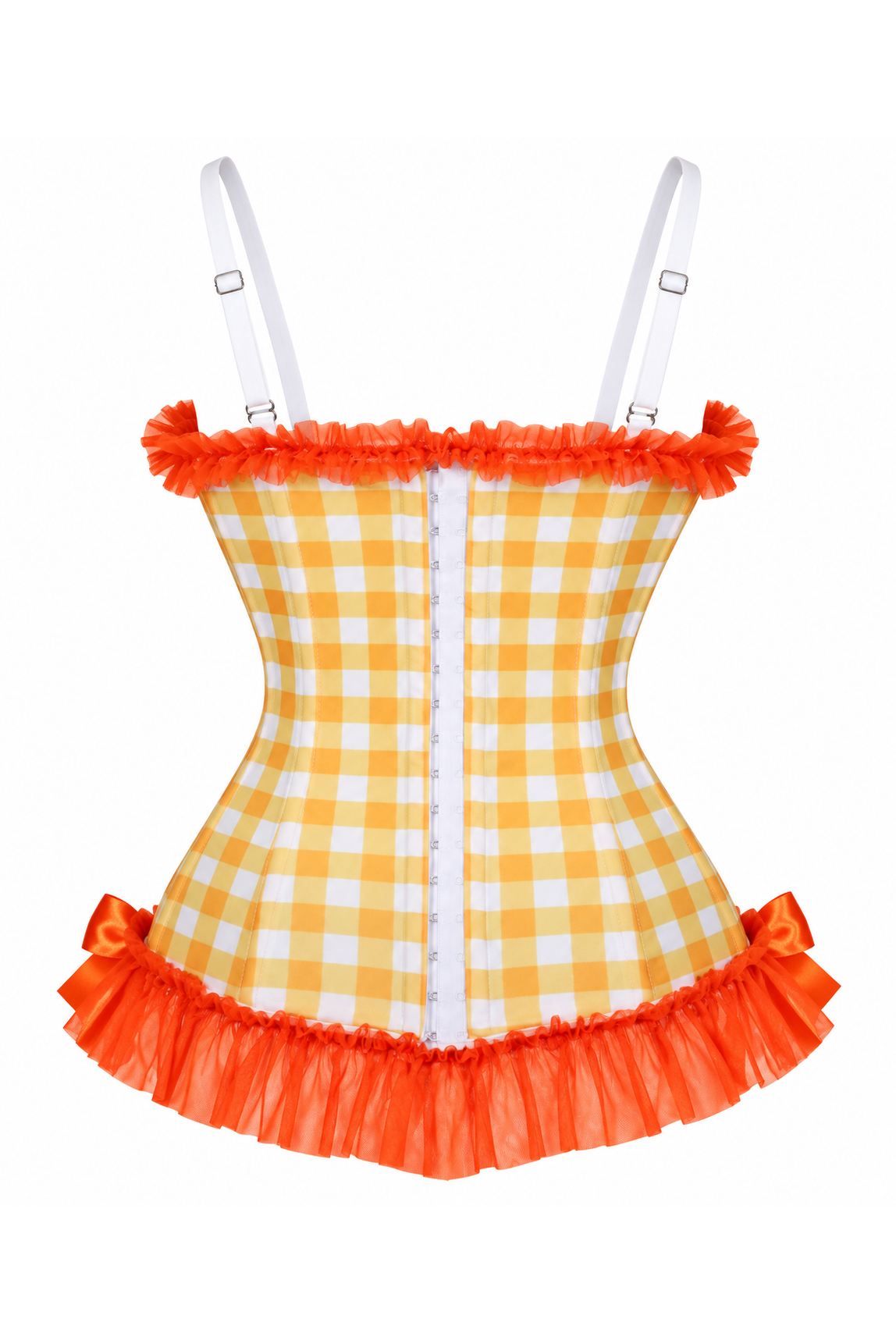 Daisy Corsets Lavish Orange Ruffle Sweetheart Bustier Corset - Daisy Corsets - Flyclothing LLC